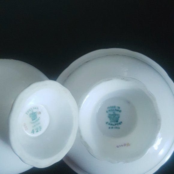 [COALPORT] Cobalt Spearpoint Small Bowl and Pitcher [6143 and 3691] (c. 1920-60) - Picture 6 of 12